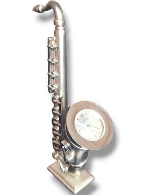 Collectible Miniature Saxophone 🎷 Desk Mantle Clock Quartz Classic Collection